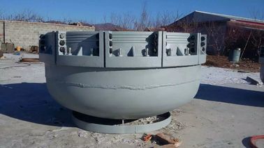 φ 1600mm Plastik Boru Uç Kapakları Yarım Yuvarlak Pot Şekli 1900 * 950mm Dış Boyut