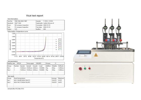 Metalik Olmayan Malzeme Testi için Bilgisayar Ekranıyla Çalışma ve Hassas Sıcaklık Ayarlama Özelliğine Sahip HDT VICAT Test Makinesi